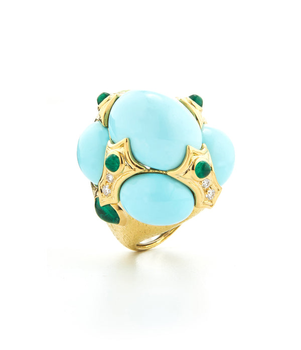 Crown Ring, Turquoise