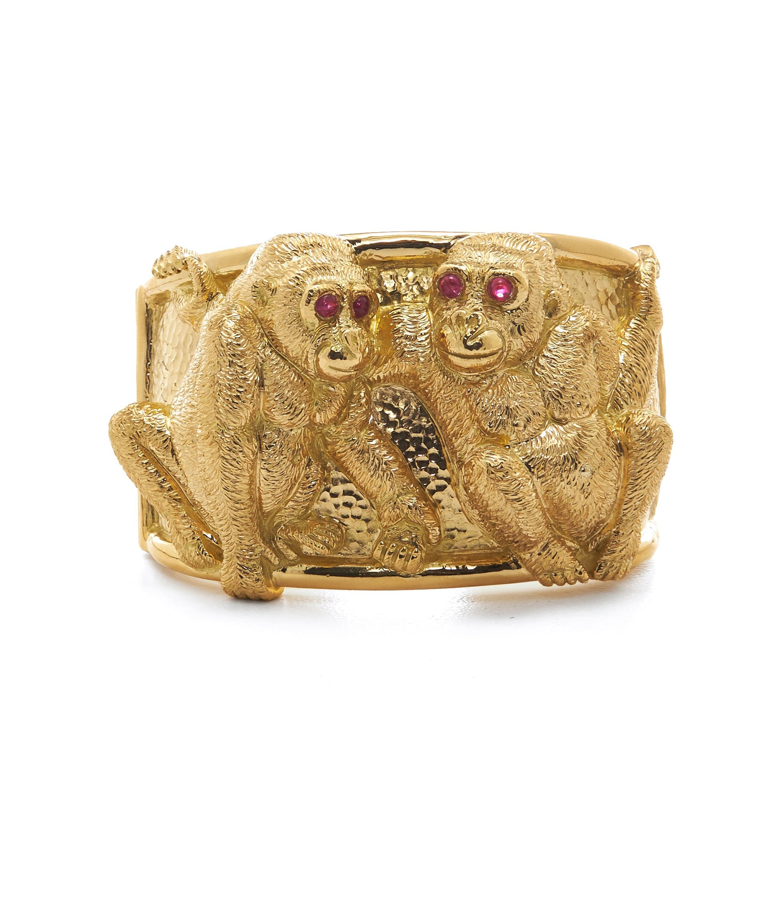 Repoussé Twin Gorilla Cuff | David Webb New York