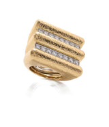 Radiator Ring, Hammered 18K Gold
