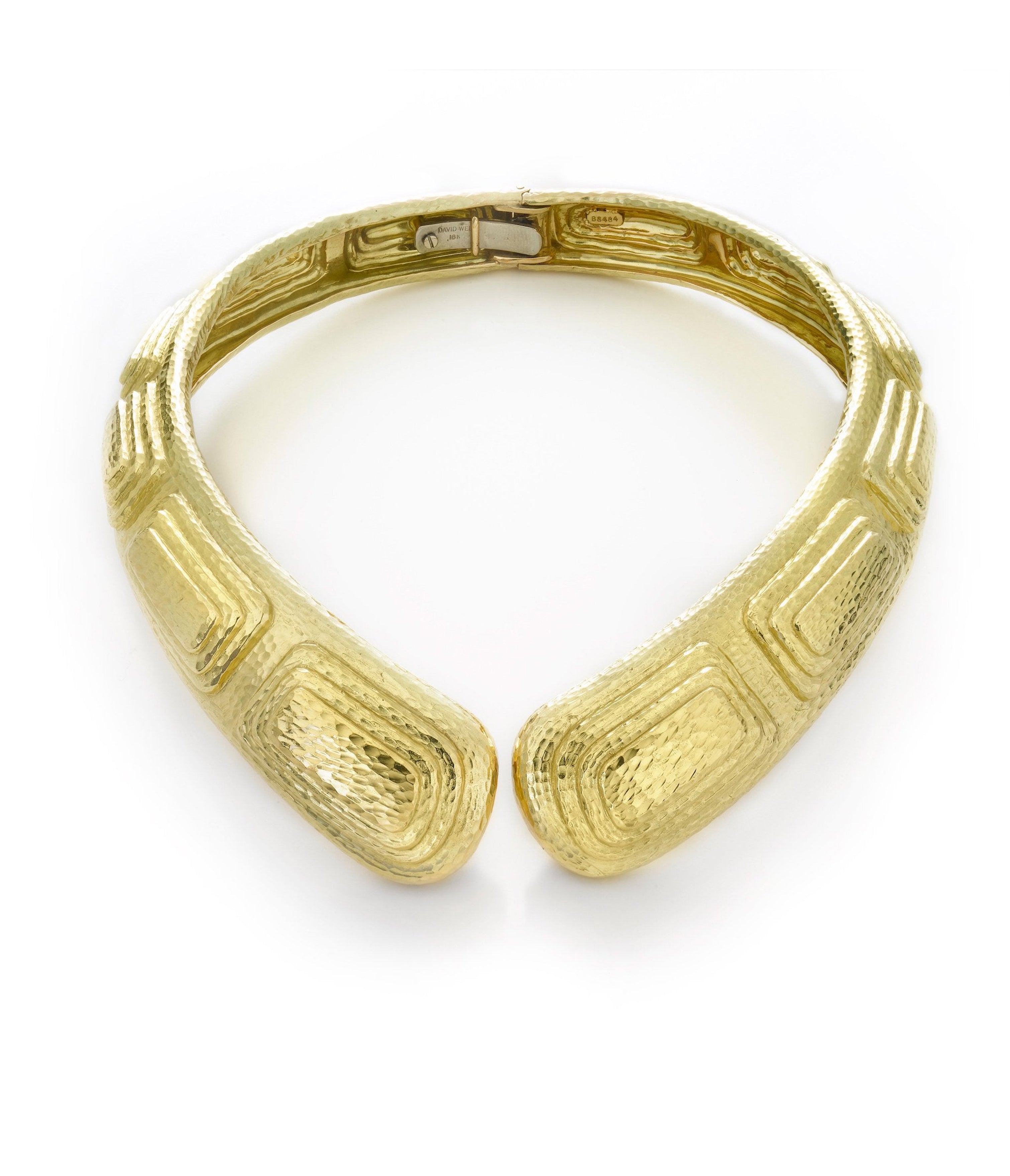 Step Pyramid Hammered Gold Collar | David Webb New York