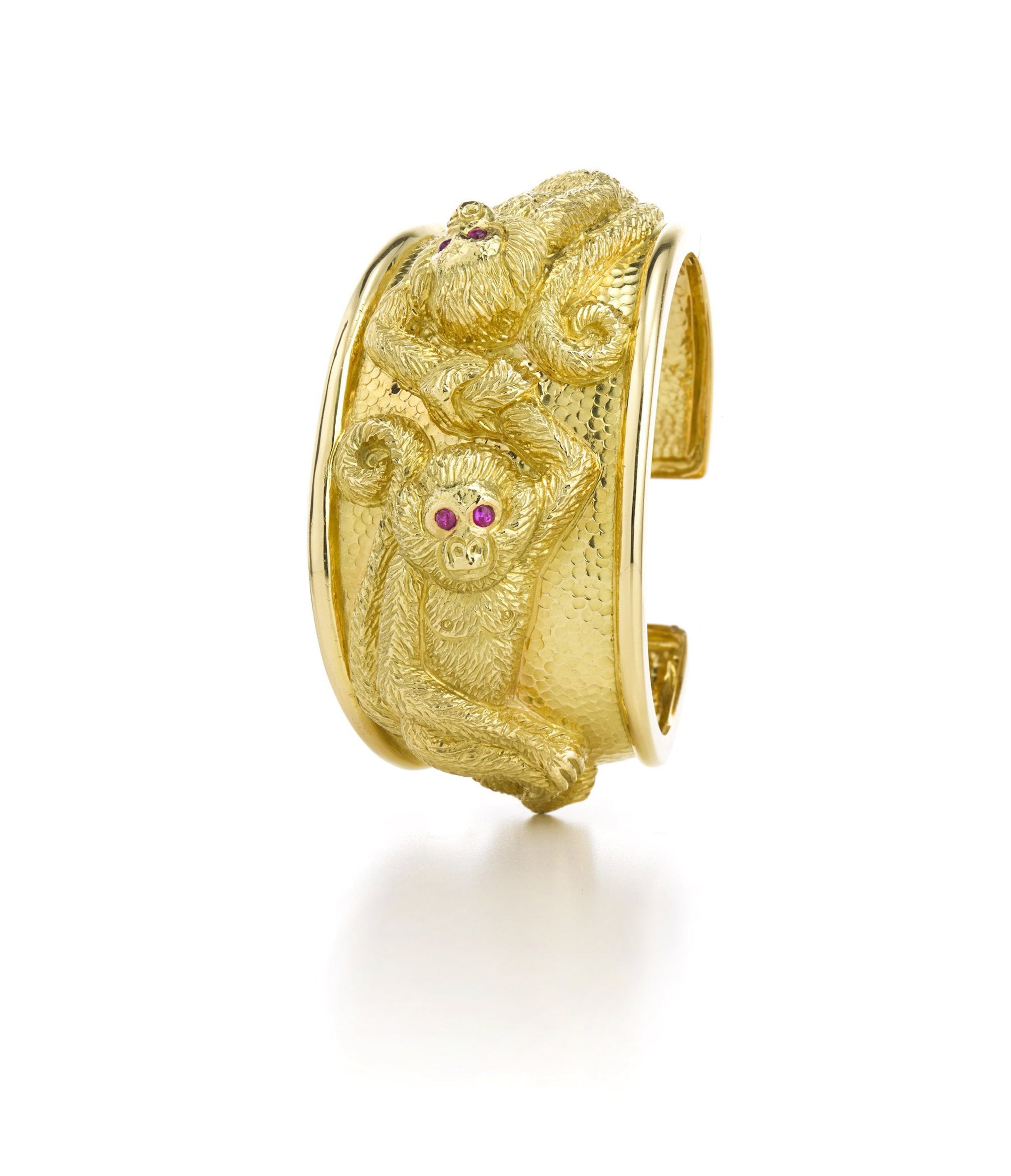 Repoussé Monkey Cuff | David Webb New York