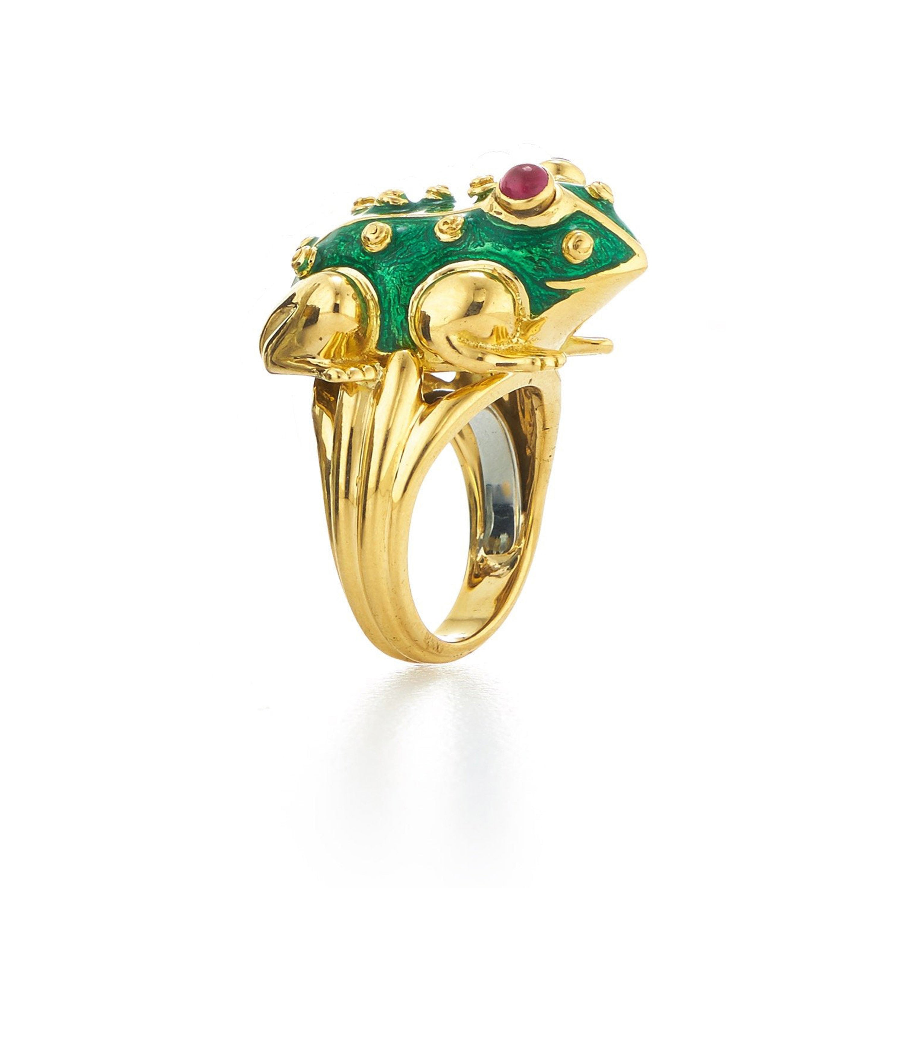 Green shop frog ring