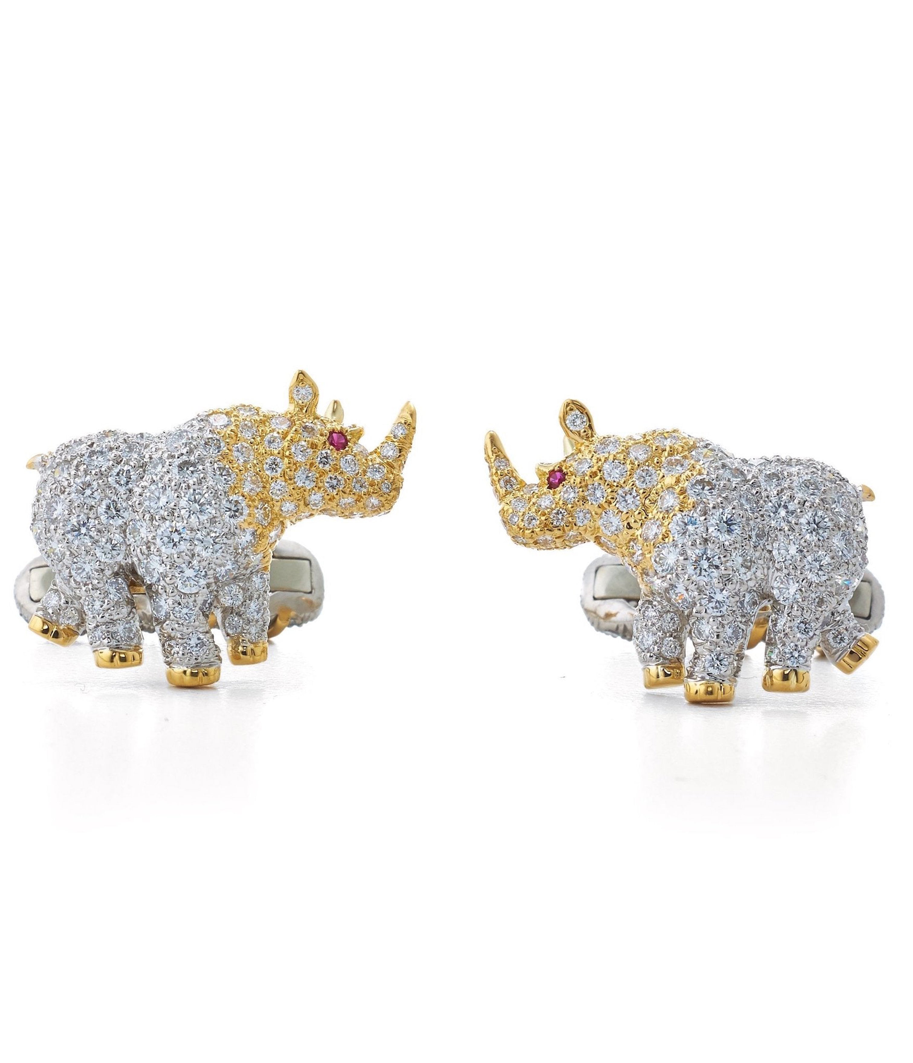 Diamond Rhinoceros Cuff Links | David Webb New York