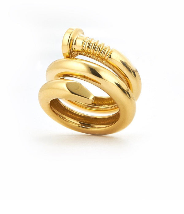 Large Nail Ring, Polished 18K Gold