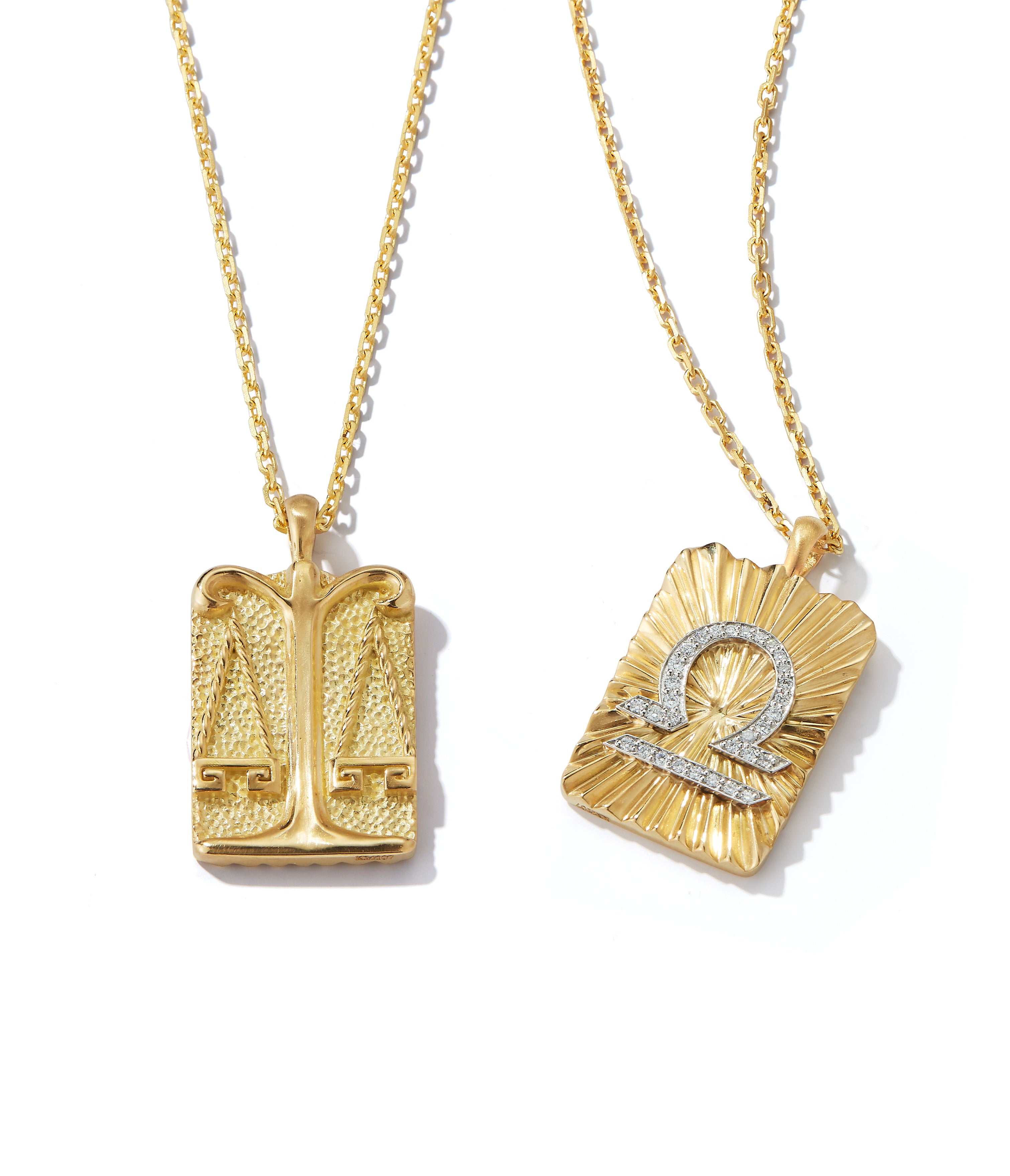 Libra Zodiac Diamond Pendant Necklace | David Webb New York