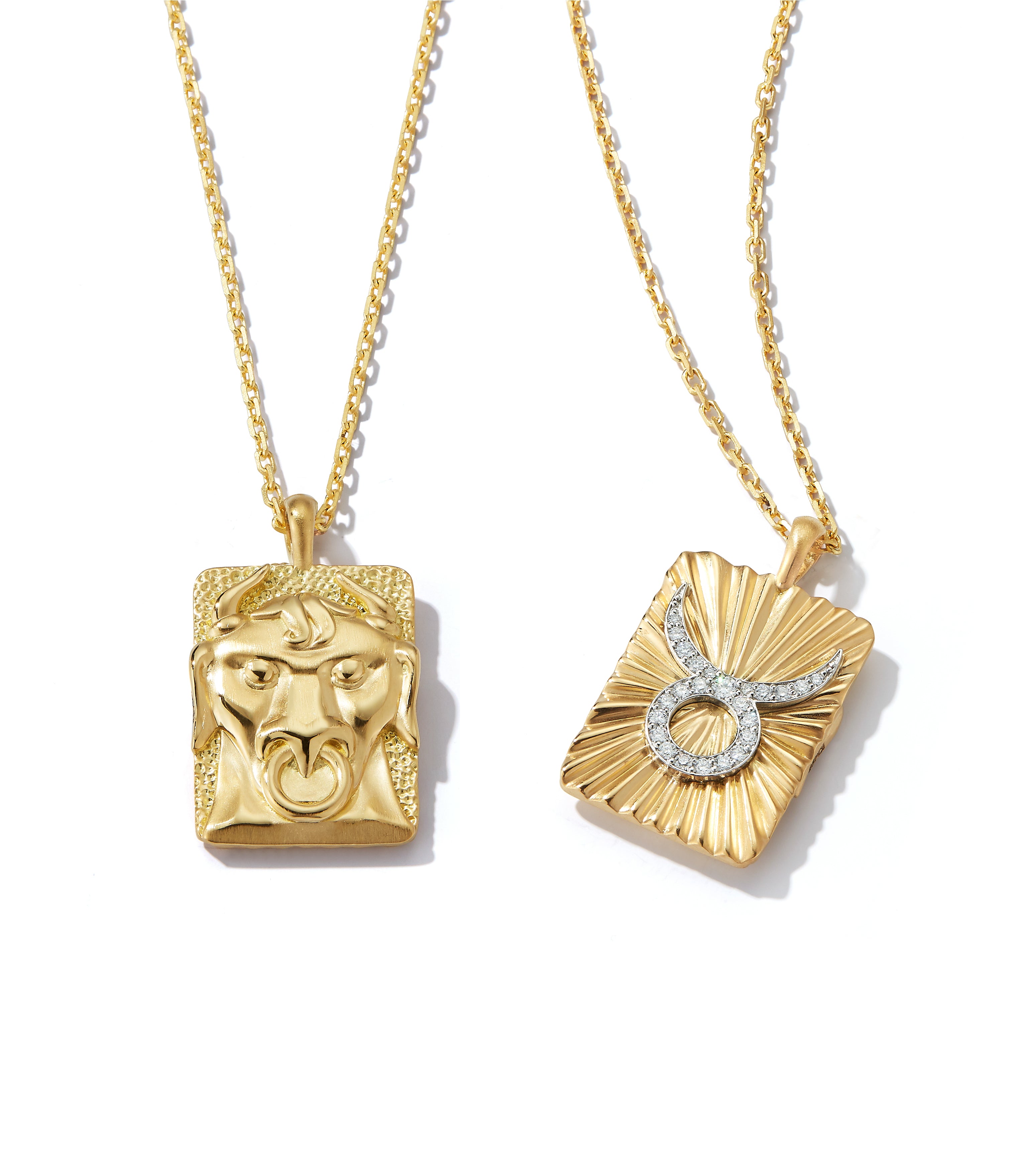 Taurus Zodiac Diamond Pendant Necklace | David Webb New York