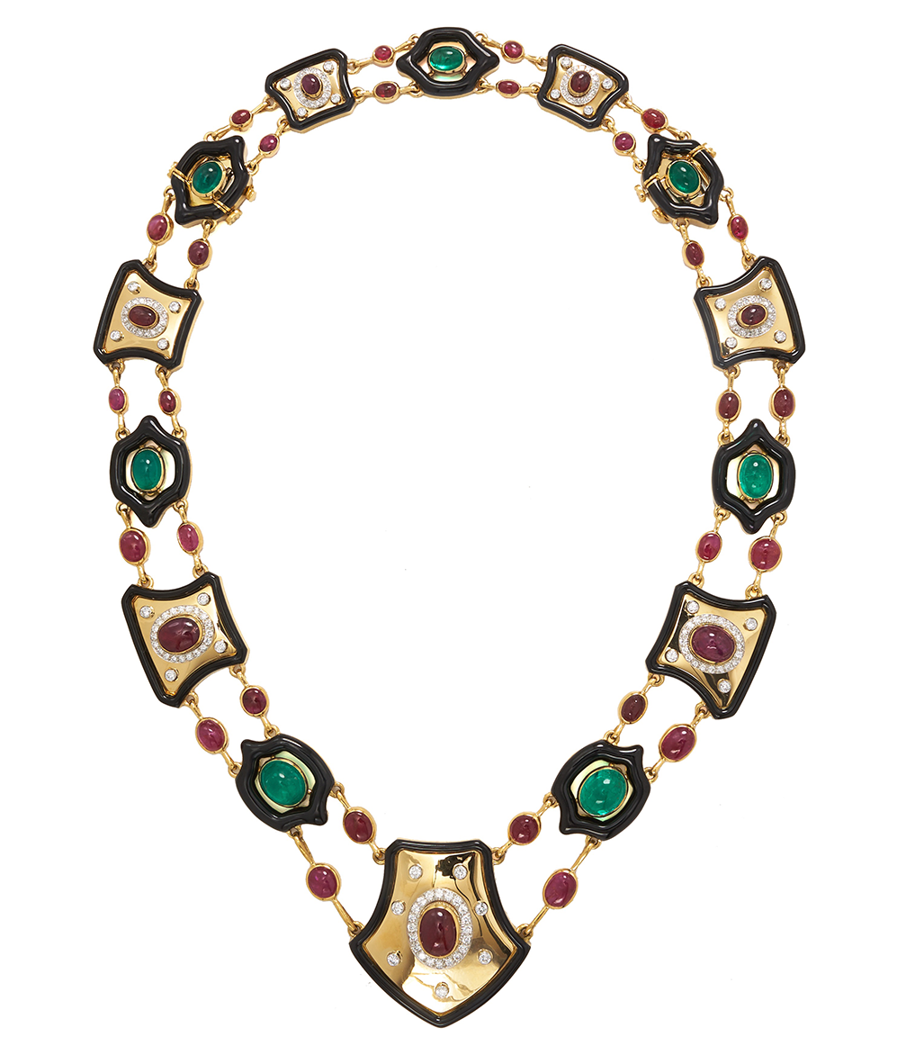 Enamel Shield Necklace | David Webb New York