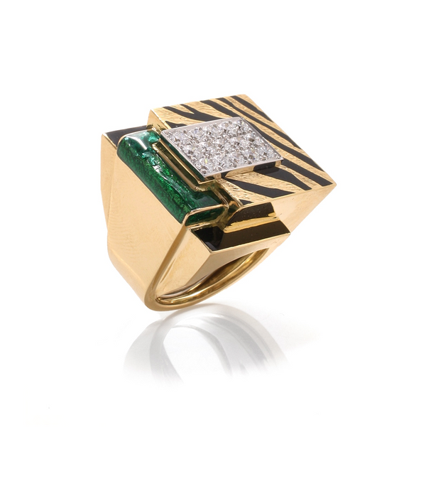 Cubist Tiger Stripe Ring