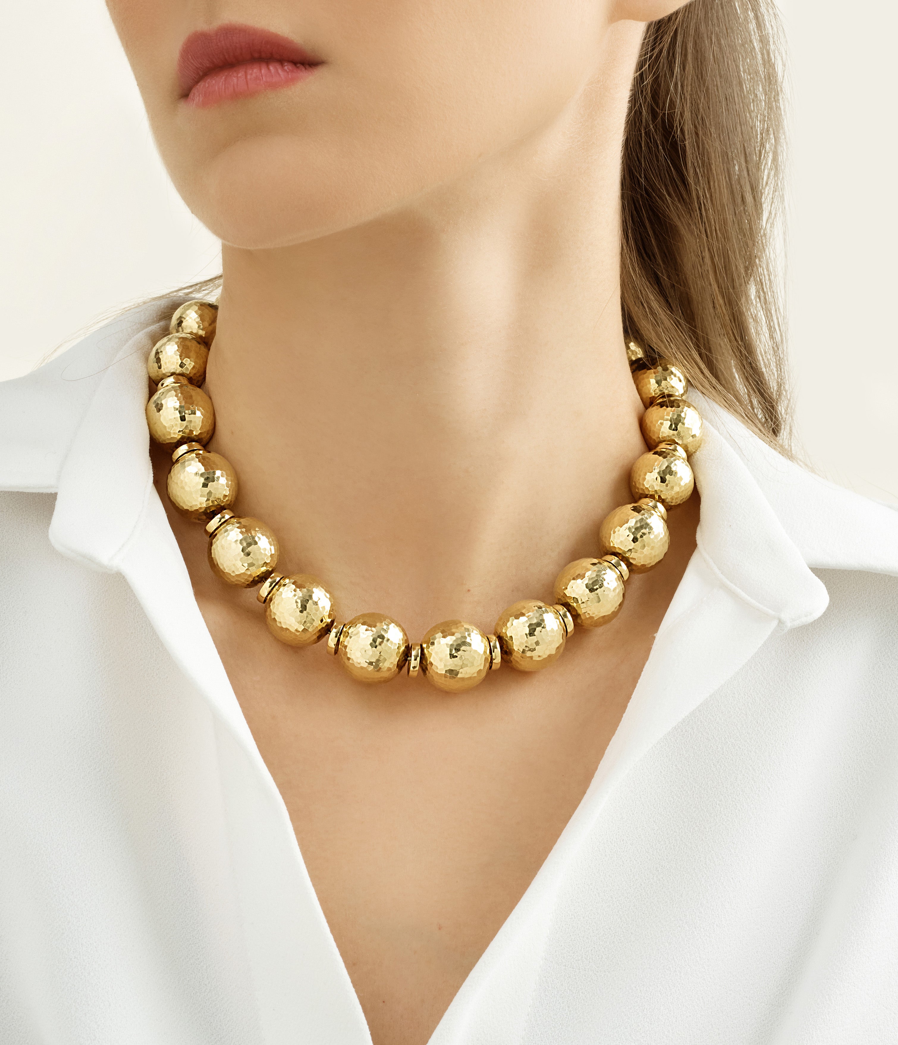 Hammered Gold Ball Necklace | David Webb New York
