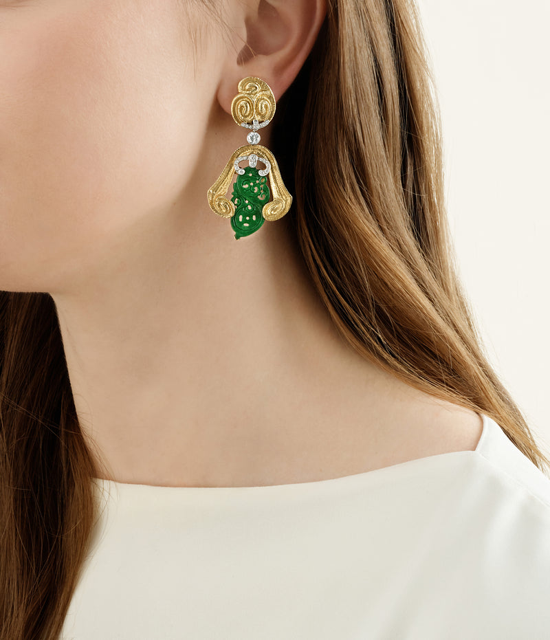 Spiral Jade Earrings