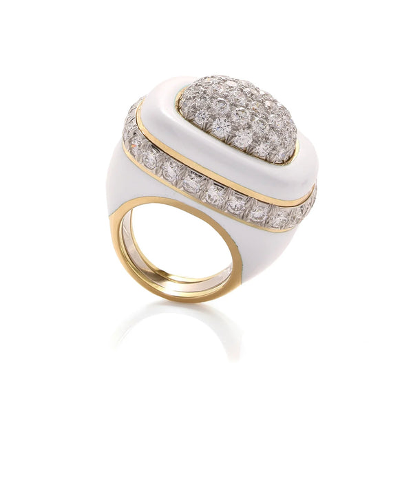 Cabana Ring, White Enamel