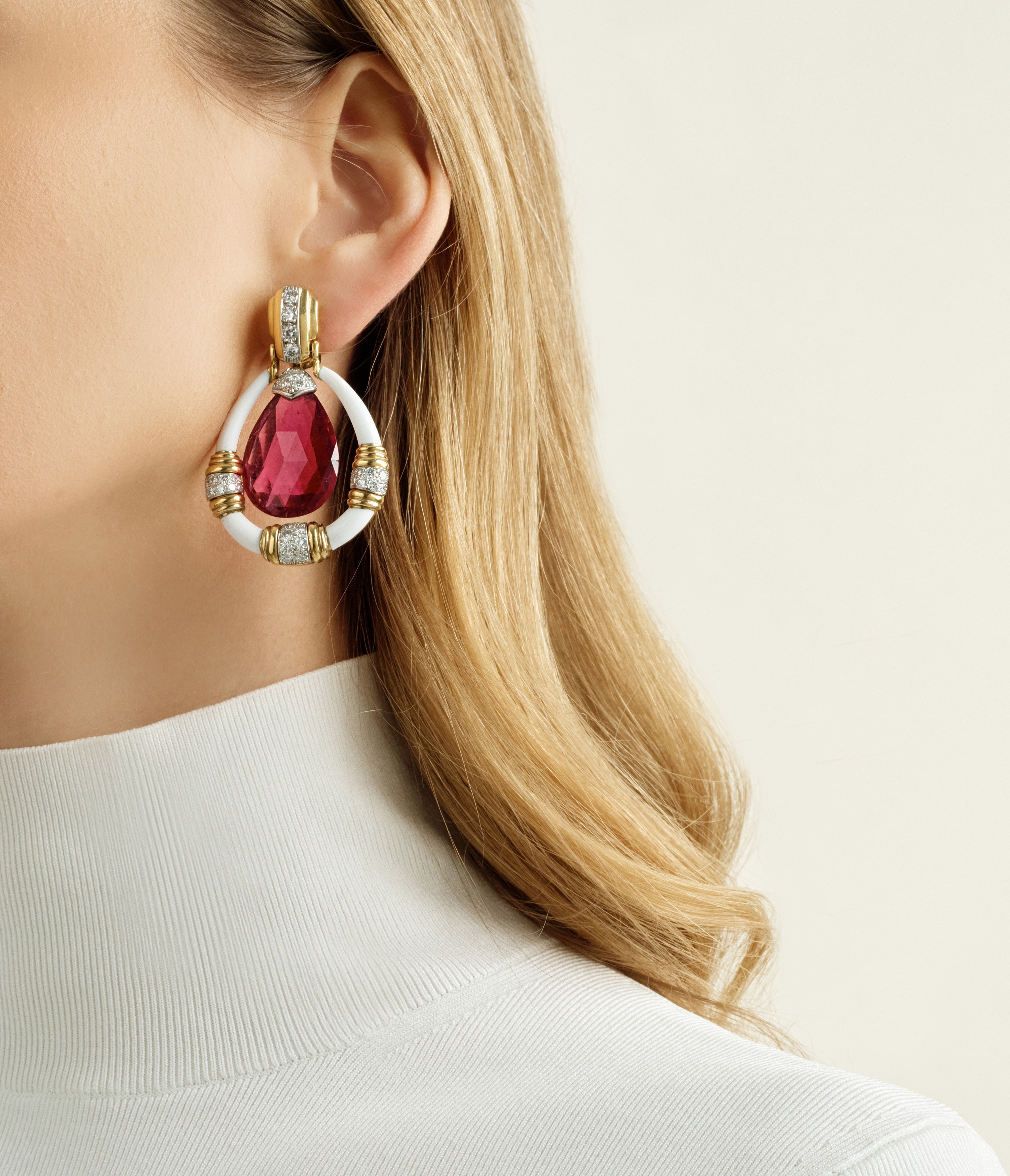 Rubellite earrings clearance