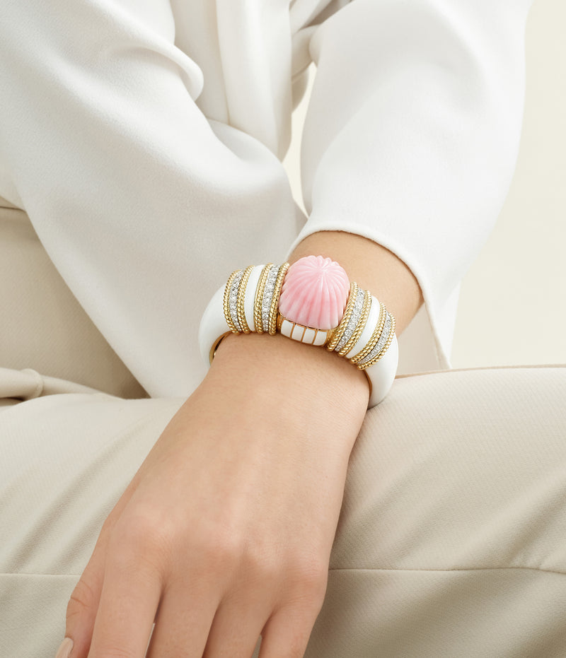 Empire Cuff, Pink Opal