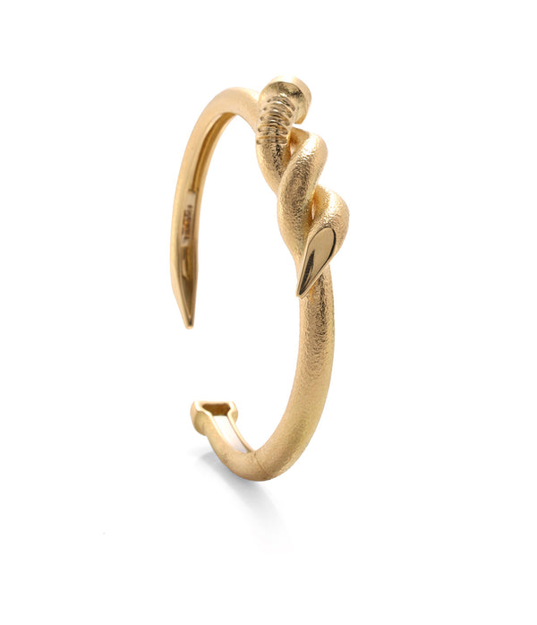 Twisted Nail Cuff, Hammered 18K Gold