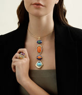 Totem Pendant, Chrysoprase, Coral, Lapis Lazuli, Turquoise
