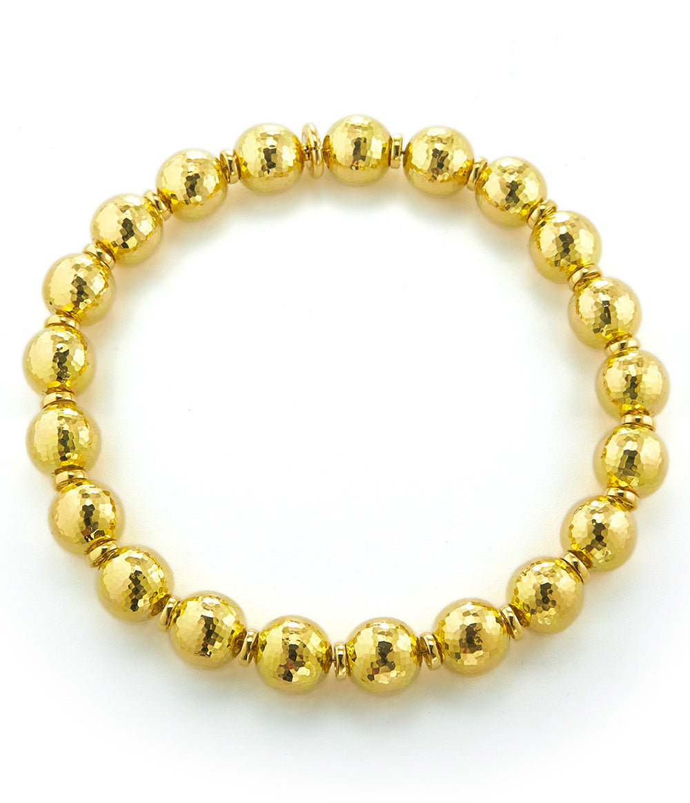 ◆VINTAGE HOLLYWOOD◆ Galaxy Ball Beads Necklace VH2335NE006 Hammered Gold Ball Necklace | David Webb New York