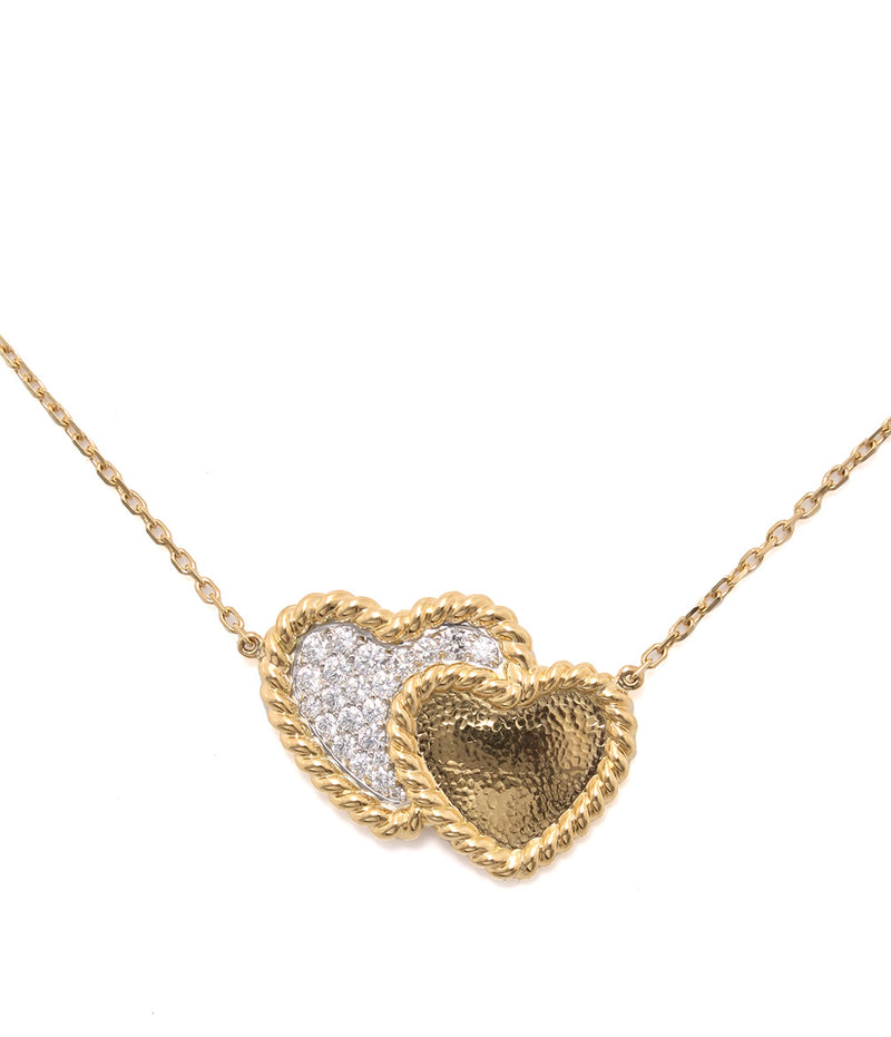 Double Heart Pendant Necklace