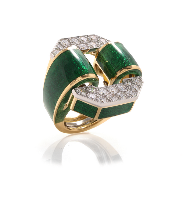 Tire Ring, Green Enamel