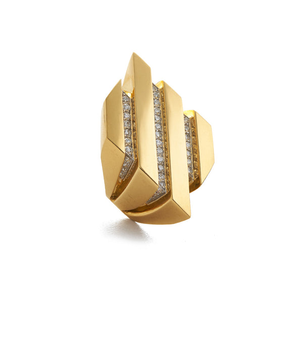 Spaces Ring, Polished Gold