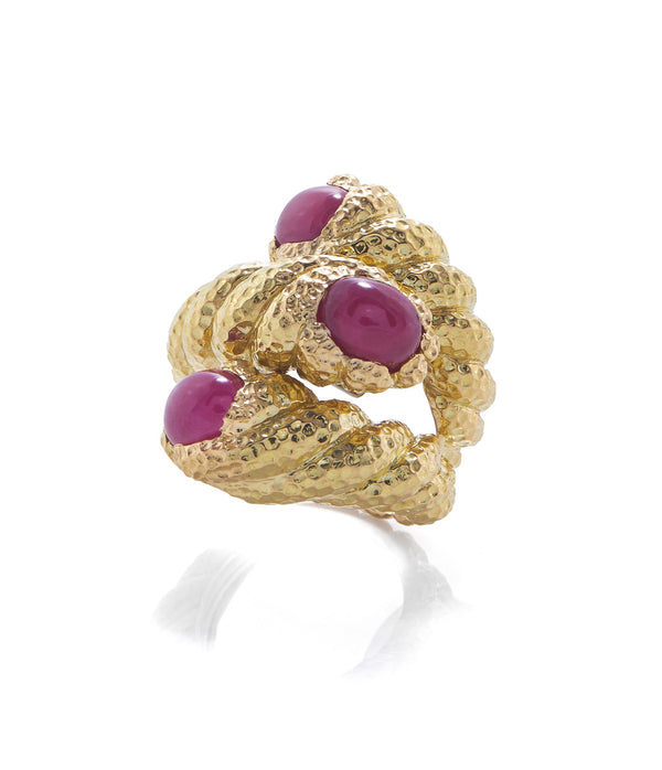 Triple Rope Ring, Ruby