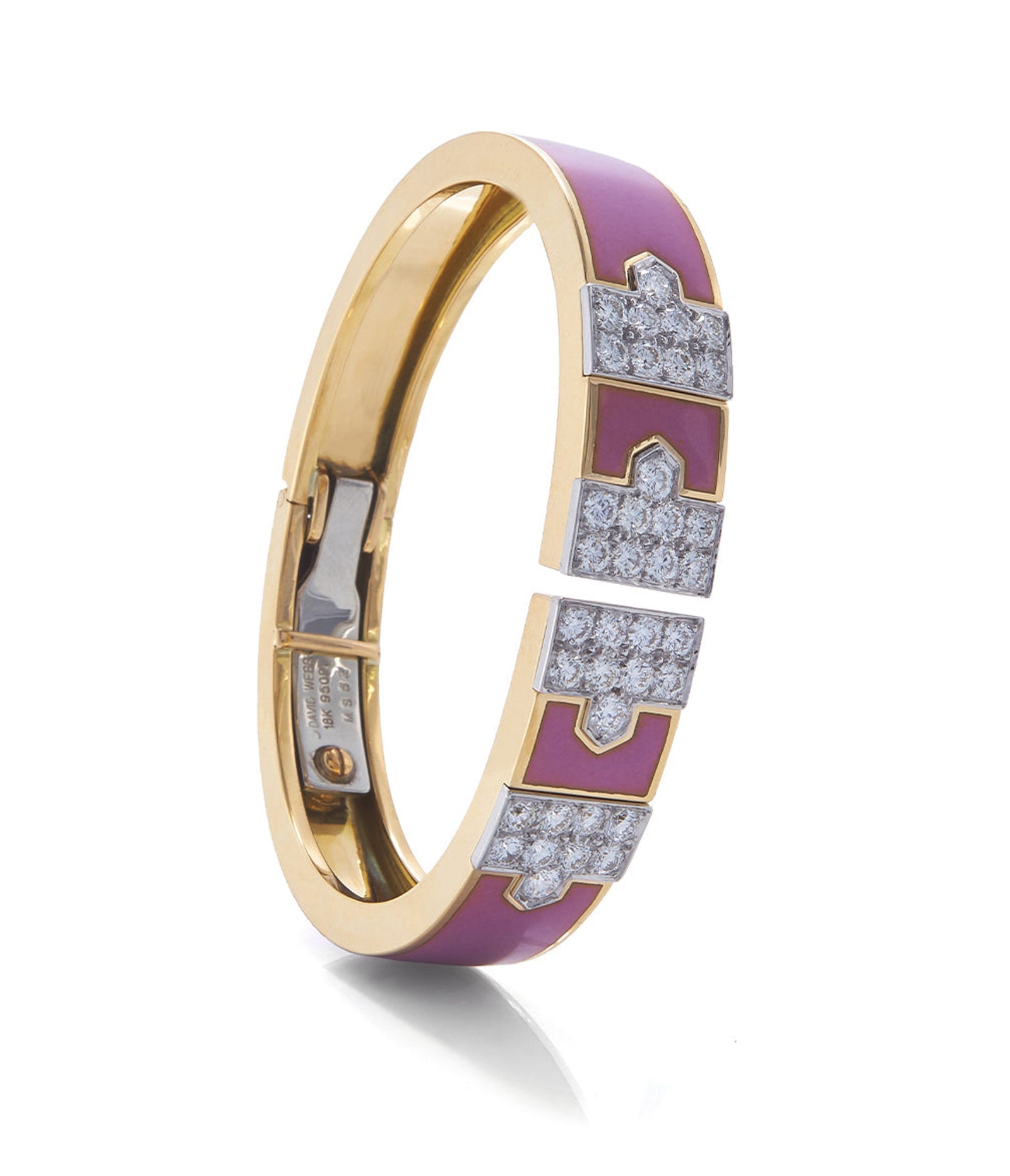 Pink Enamel Lane Bracelet | David Webb New York