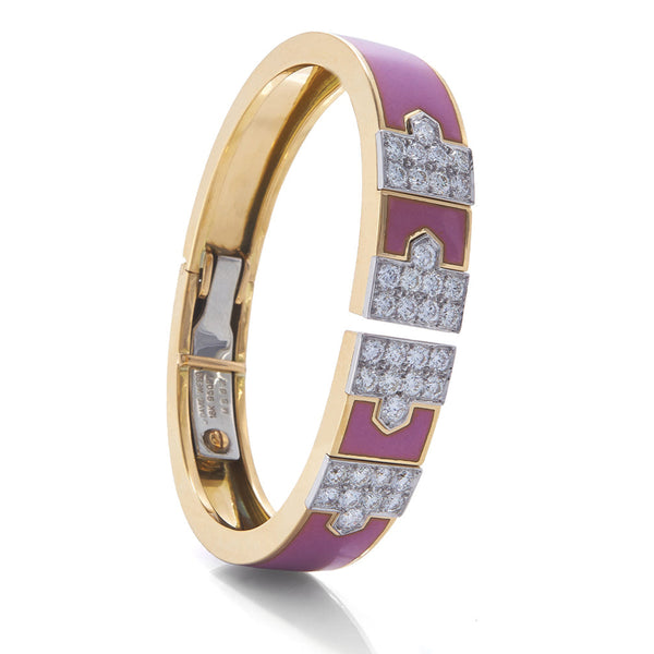 Pink Enamel Lane Bracelet | David Webb New York