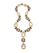 Necklace, Rock Crystal, Black Enamel