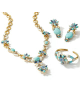 Asheville Earrings, Hammered 18K Gold, Turquoise, Diamonds