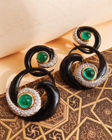 Ink Scroll Earrings-Earrings-David Webb-IS267-David Webb