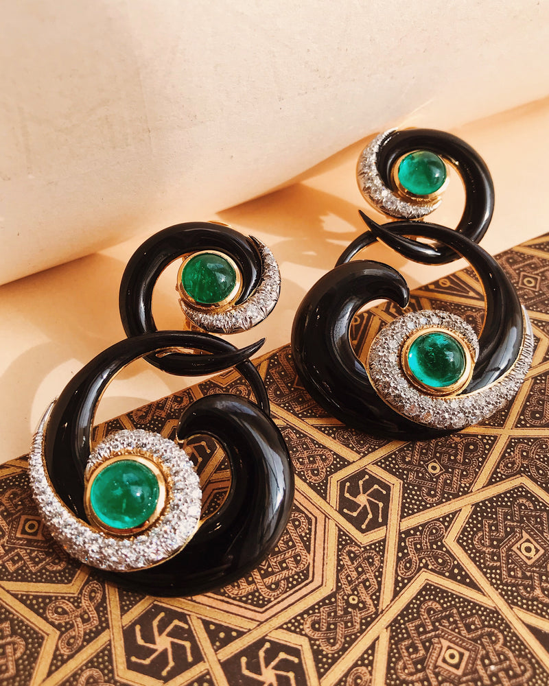 Ink Scroll Earrings