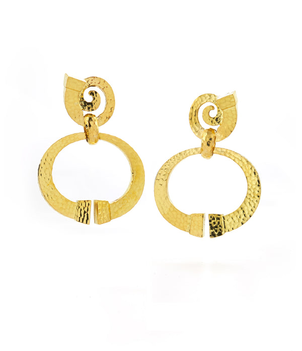 Square Nail Doorknocker Earrings