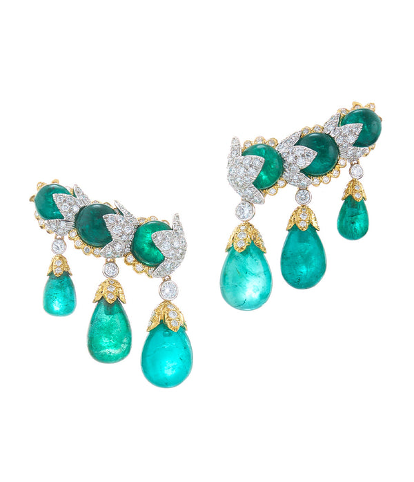 Garland Ear Cuffs, Emerald