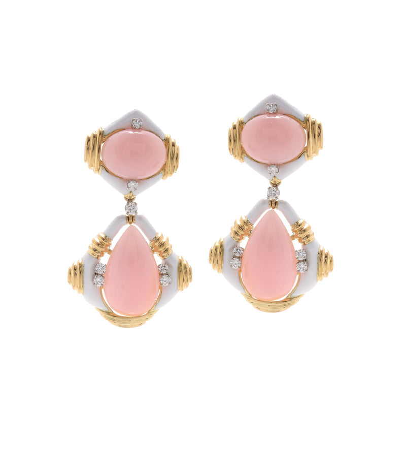 Radio Earrings, Opal