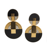 Discus Earrings, Black Onyx