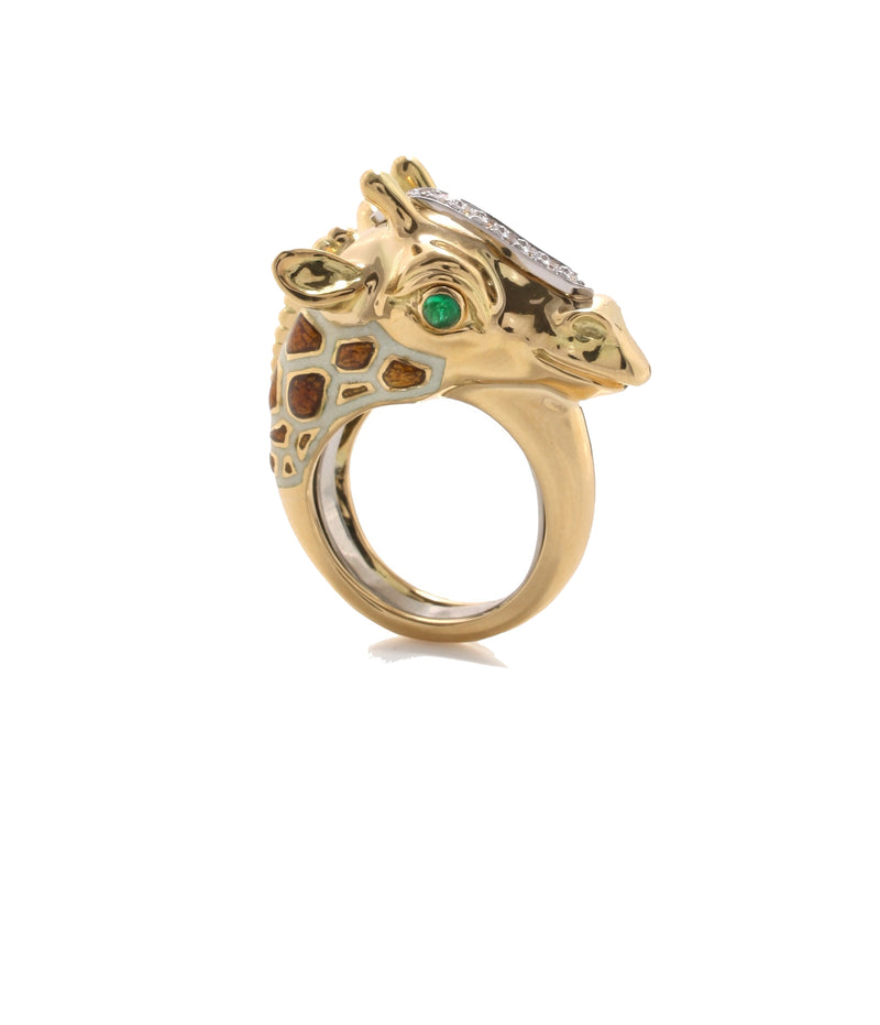 Giraffe Ring, Emerald Eyes