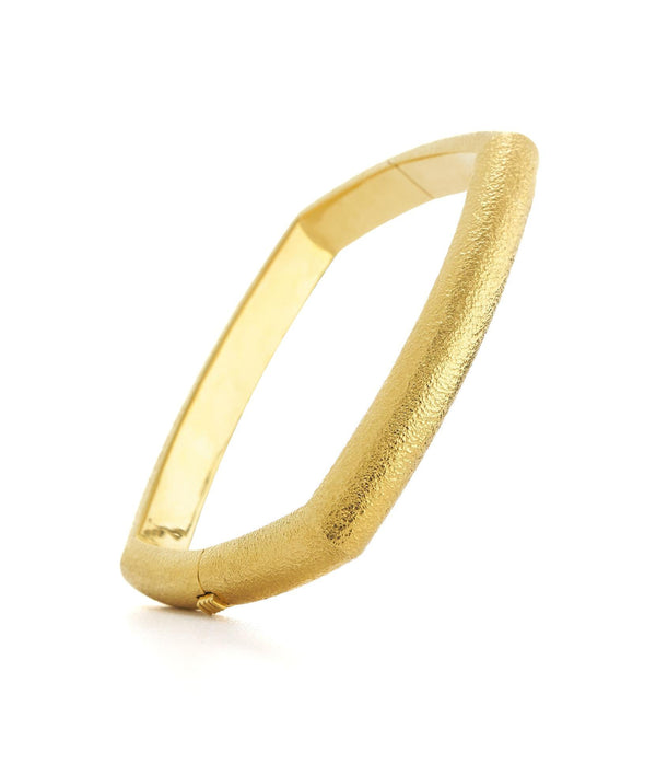 Large Quad Bangle, Hammered Gold