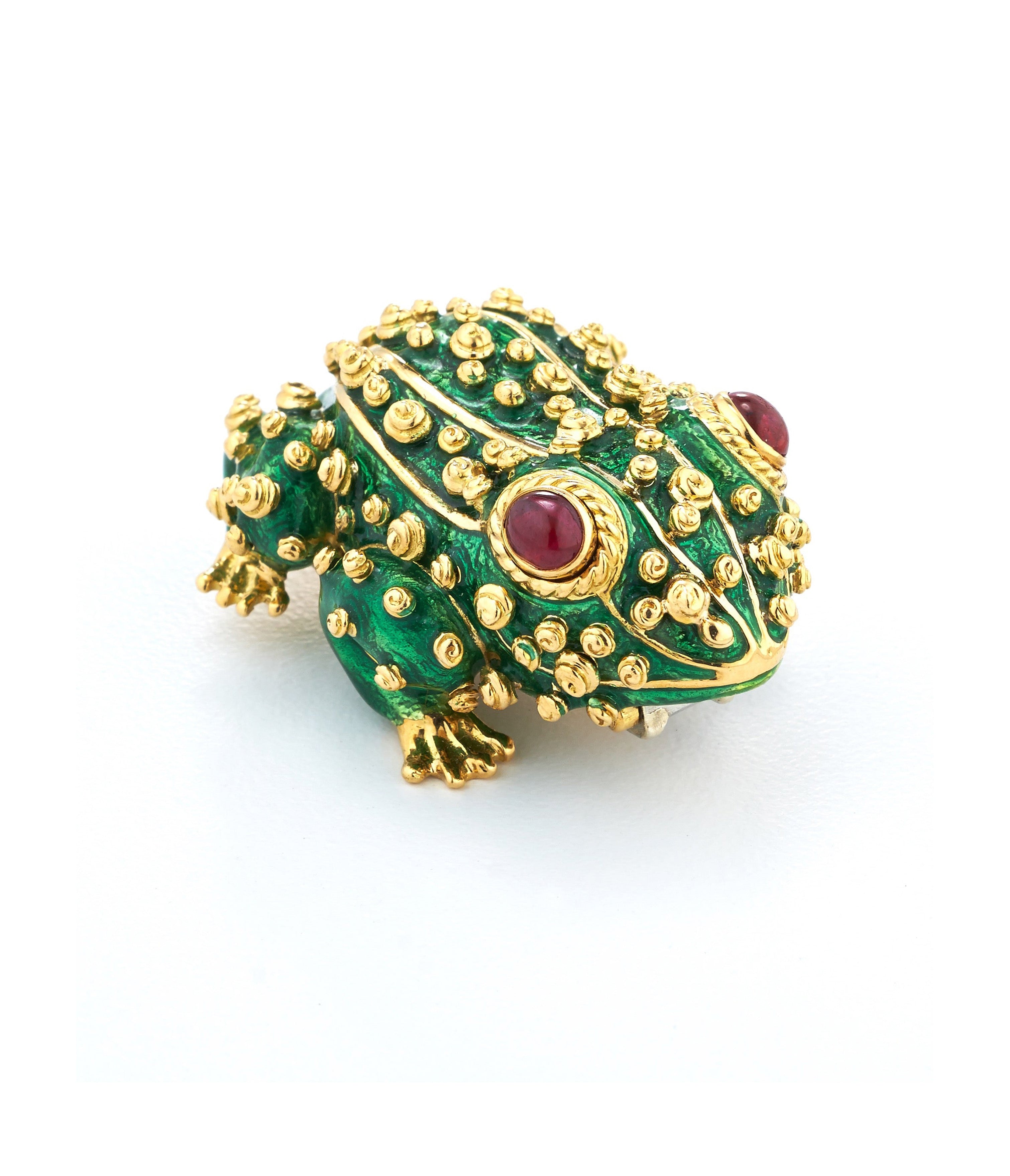 David Webb | Frog Brooch with Ruby Eyes