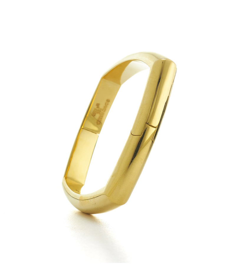 Large Quad Bangle, Polished 18K Gold