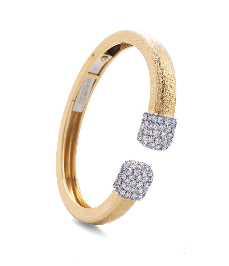 Sugar Cube Bracelet, Hammered 18K Gold