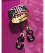 Rectangular Mini-Hoop Earrings, Black