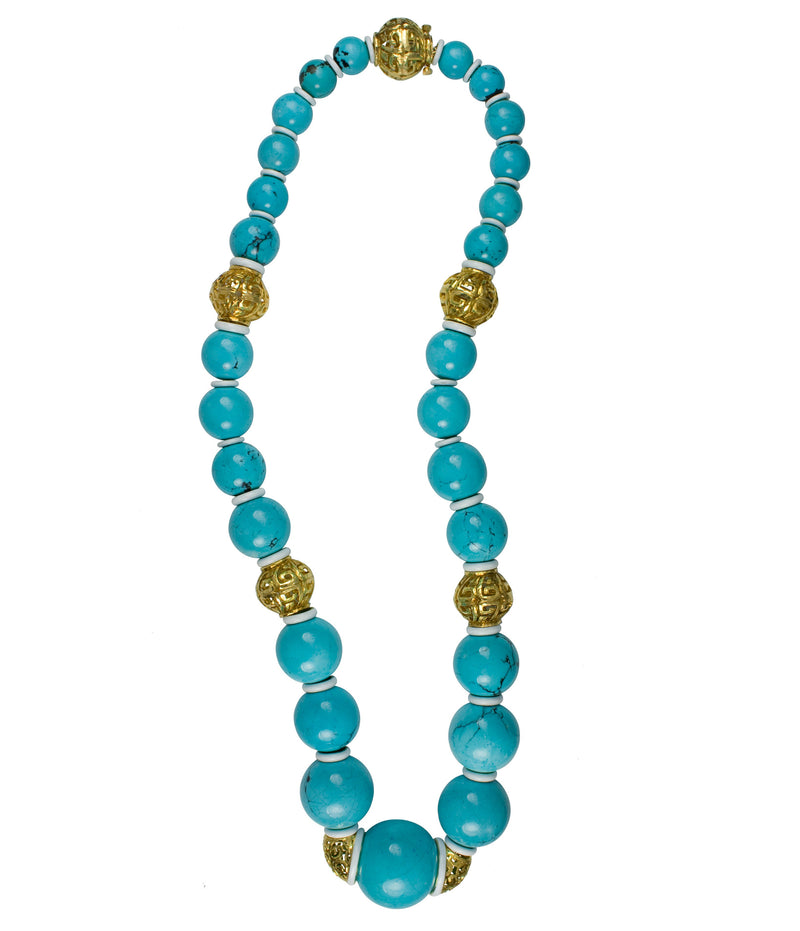 Teal online beaded necklace