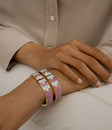 Lane Bracelet, Pink Enamel