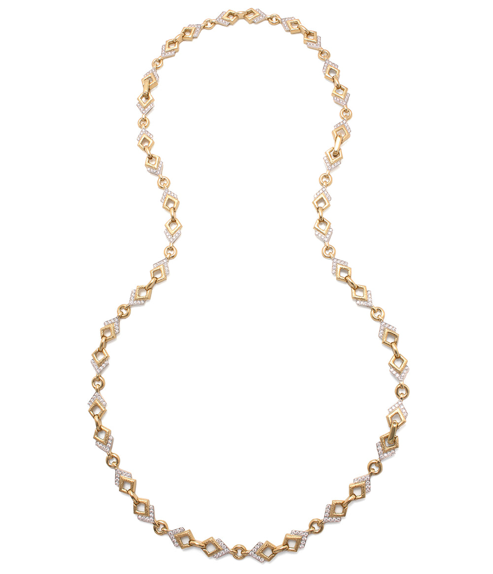 Double Diamond Necklace, 18K Gold David Webb New York