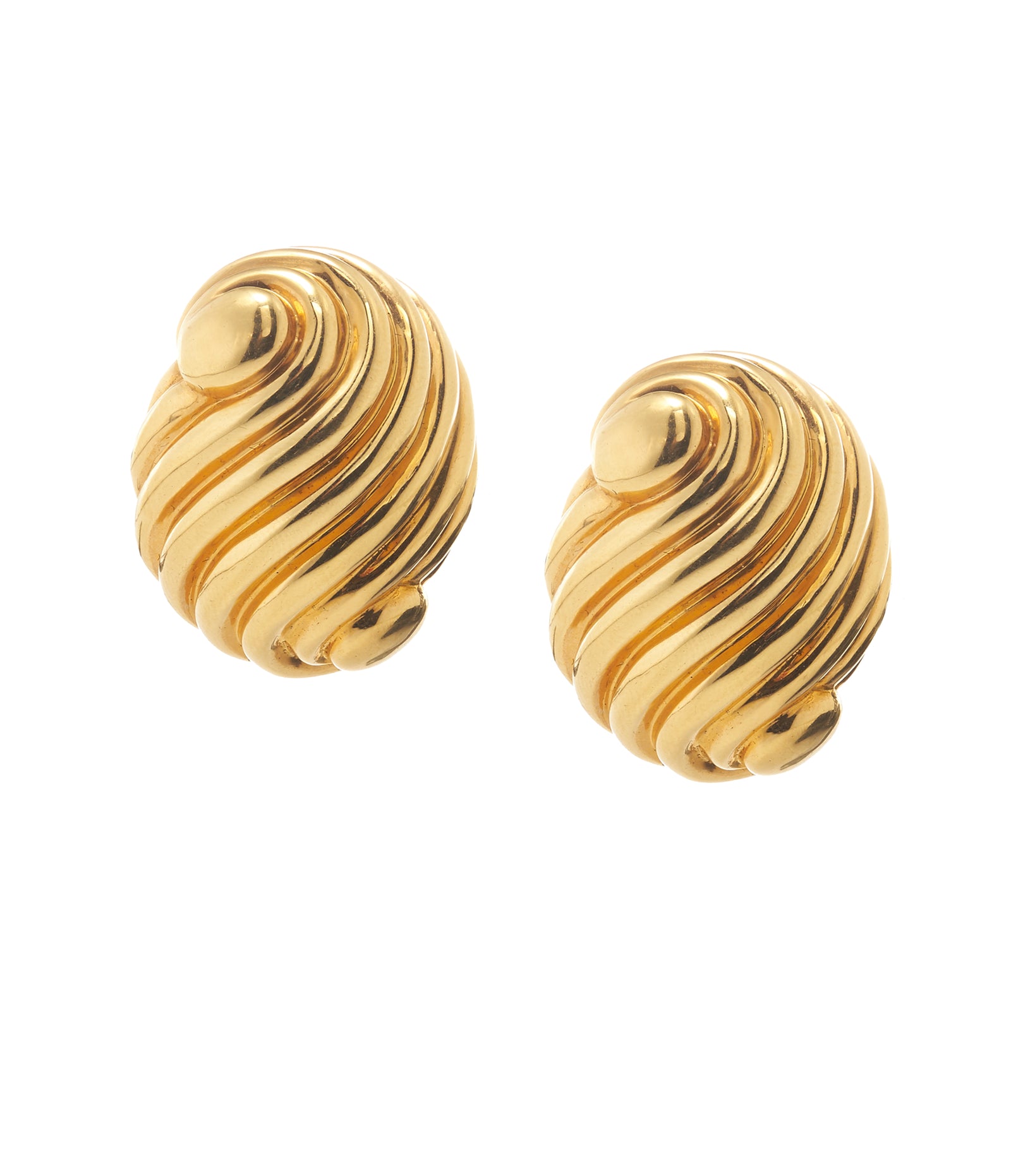 Polished Gold Large Swirl Earrings | David Webb New York