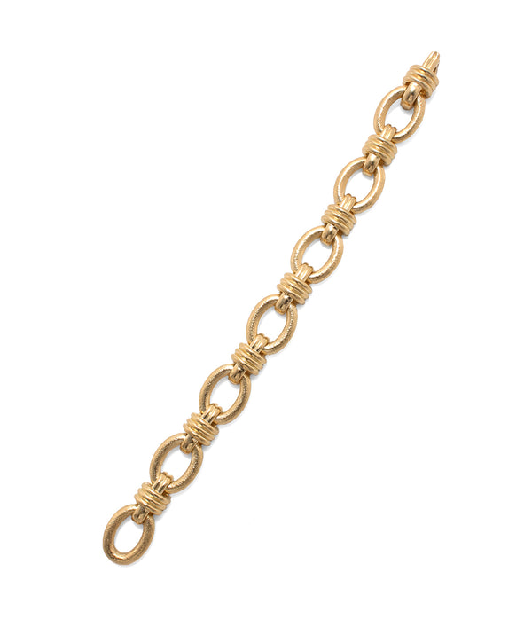 Oval and Fluted Link Bracelet