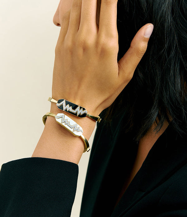 Skip Bracelet, Black Enamel