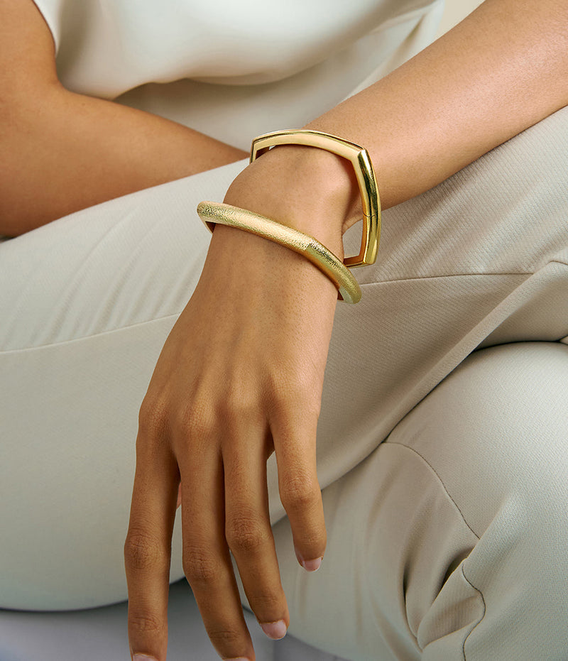 Quad Bangle, Polished 18K Gold