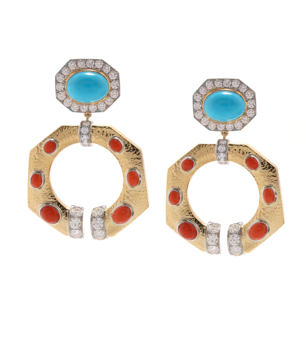 Octagonal Gap Link Earrings