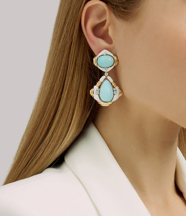 Radio Earrings, Turquoise