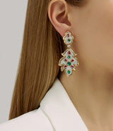 Forest Earrings, Ruby and Emerald